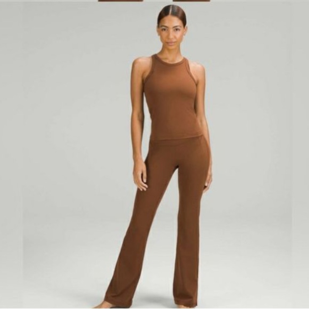 Brown Lululemon Leggings, Tank, and Sports Bra Set